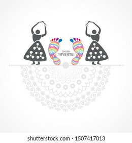 Illustration of Happy Navratri greeting stock vector