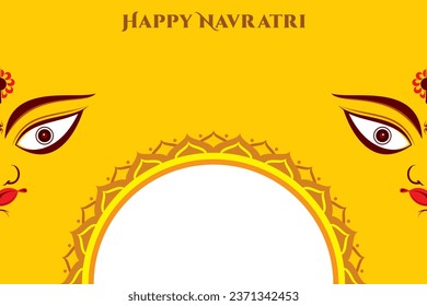 Illustration of Happy Navratri text for Celebration of Navratri festival of India