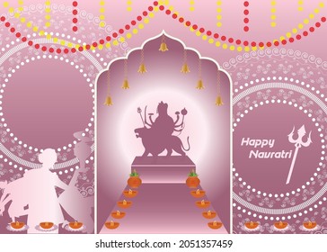 Illustration happy navratri worship vector background wallpaper 