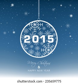 Illustration of Happy new year 2015 Text Design.