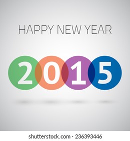 Illustration of Happy New Year 2015 Colorful Circles Vector Background