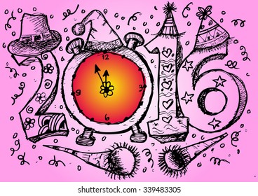 Illustration of Happy new year 2016 Text Design. - Powered by Shutterstock - Get 15% off with code: PIKWIZARD15