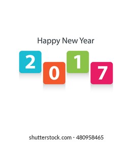Illustration of happy new year 2017 colorful