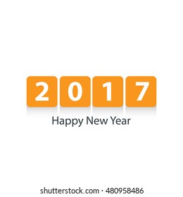 Illustration of happy new year 2017 orange