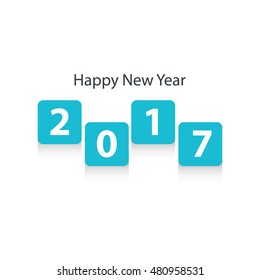 Illustration of happy new year 2017 blue
