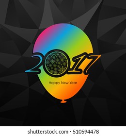 Illustration of happy new year, 2017.