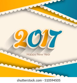 Illustration of happy new year, 2017.