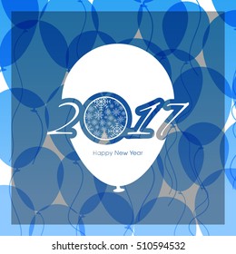 Illustration of happy new year, 2017.