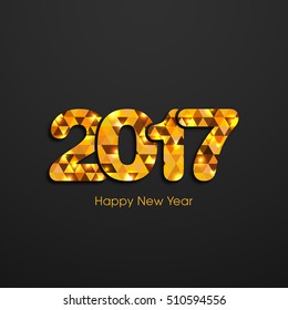 Illustration of happy new year, 2017.