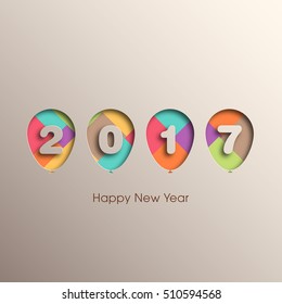 Illustration of happy new year, 2017.