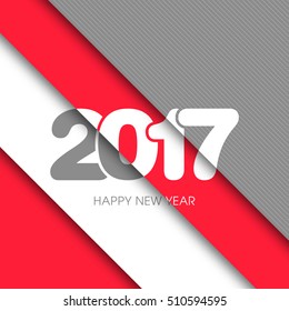 Illustration of happy new year, 2017.