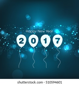 Illustration of happy new year, 2017.