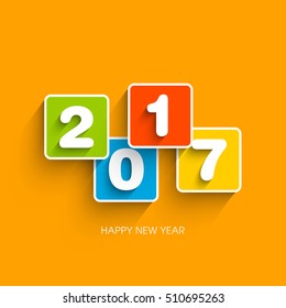 Illustration of happy new year, 2017.
