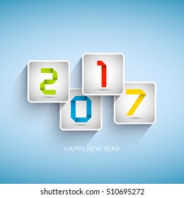 Illustration of happy new year, 2017.