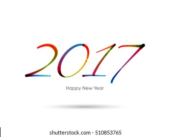 Illustration of happy new year, 2017.