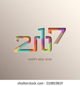 Illustration of happy new year, 2017.