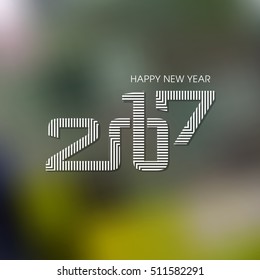 Illustration of happy new year, 2017.