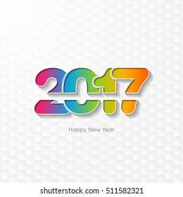 Illustration of happy new year, 2017.
