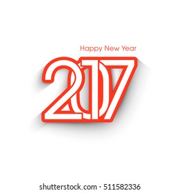 Illustration of happy new year, 2017.