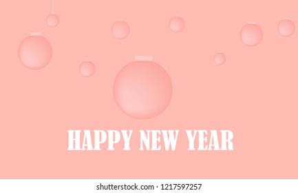 illustration of happy new year 2019 red and black collors place for text christmas balls