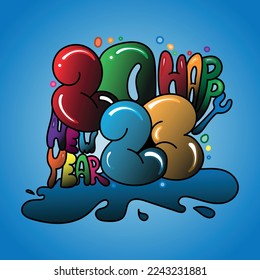 illustration of happy new year 2023