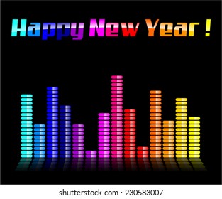 illustration of happy new year black background