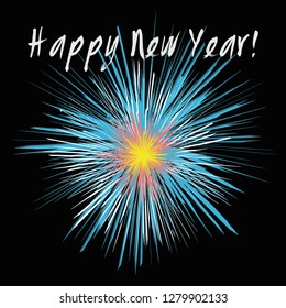 Illustration Happy New Year blue for the creative use in graphic design