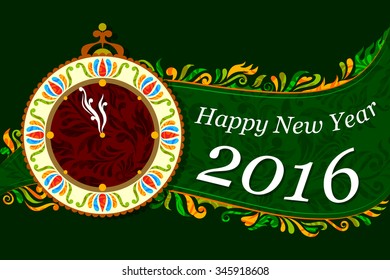 illustration of Happy New Year celebration background with clock