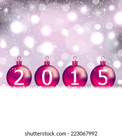 Illustration Happy New Year in glass balls - vector