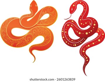 illustration of happy new year and snake year