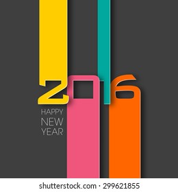 Illustration of happy new year,2016.