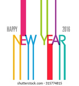 Illustration of happy new year,2016.