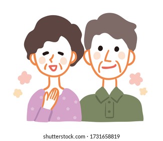 Illustration of a happy old couple