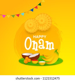 illustration Of Happy Onam Background