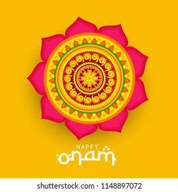 Illustration Of Happy Onam Background.