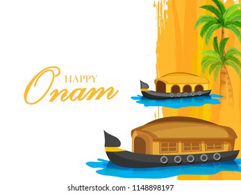 Illustration Of Happy Onam Background.