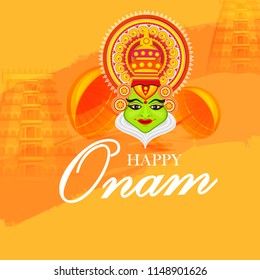 Illustration Of Happy Onam Background.