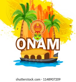 Illustration Of Happy Onam Background.