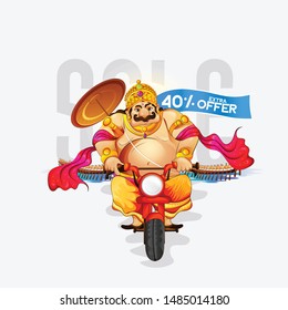 illustration of Happy Onam colorful  background for Onam festival of South India Kerala  Mahabali