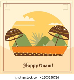 Illustration of  Happy Onam festival of South India Kerala
