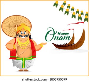 Illustration Happy Onam Festival South India Stock Vector (Royalty Free ...