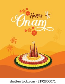 Illustration of Happy Onam festival of South India Kerala