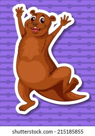 Illustration of a happy otter
