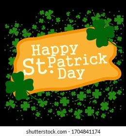 illustration of Happy Patrick s Day background with clover leaf eps10