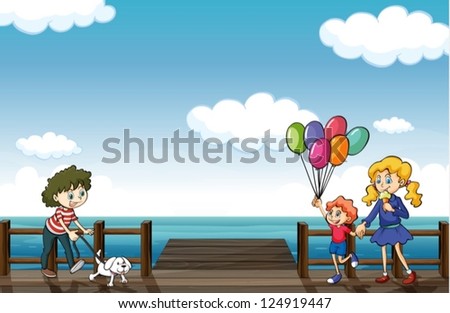 Image, Stock Photo Girl on jetty Joy Summer