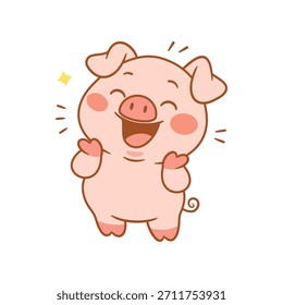 Illustration of Happy Pig vector style