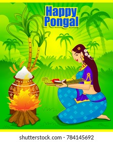 illustration of happy pongal festival