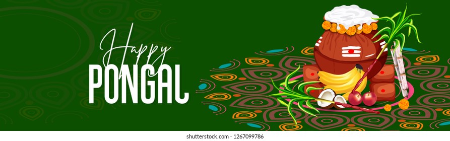 illustration of Happy Pongal Festival of Tamil Nadu South India 