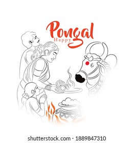 illustration of Happy Pongal Festival of Tamil Nadu South India