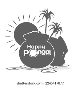 illustration of Happy Pongal Festival of Tamil Nadu South India. can be used for advertisement, offer, banner, poster designs.